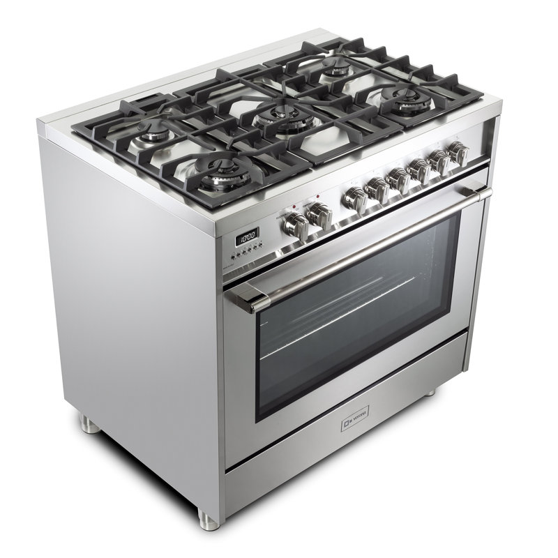 Verona Prima 36" 5 Burner Single Dual Fuel Range Stainless
