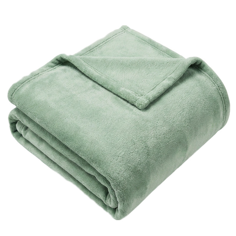 Couverture et jeté en velours chaud et moelleux - Literie, Grand lit, Vert