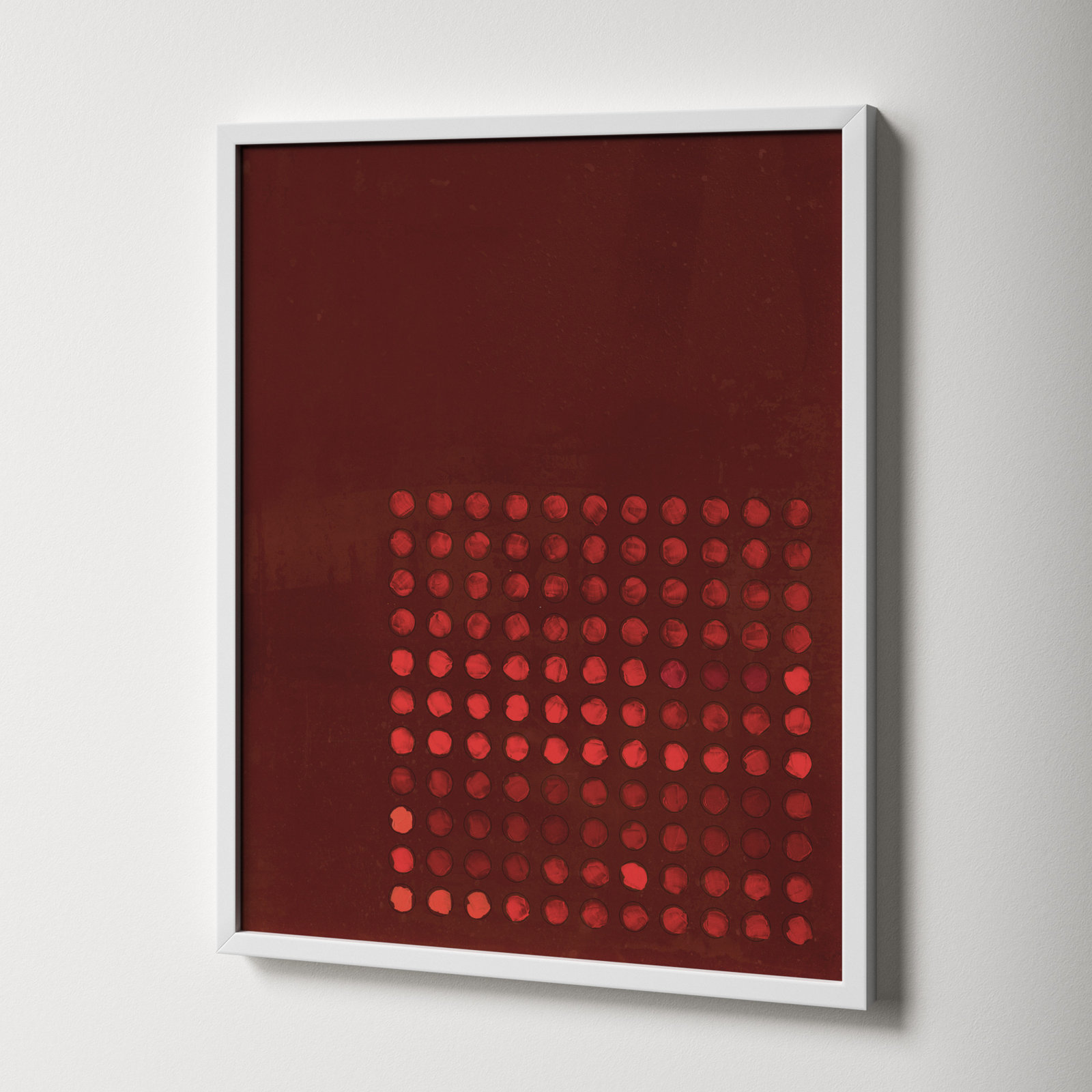 Circles In Squares 7 by Jacques Pilon, 25" H x 20" W x 1.25" D, White