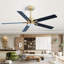 Ventilateur de plafond standard à profil bas 60 po doré / noir avec lumière et télécommande-261939787