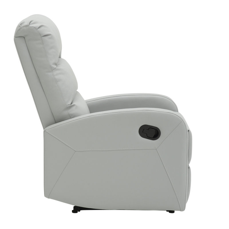 Fauteuil inclinable contemporain en similicuir gris pâle