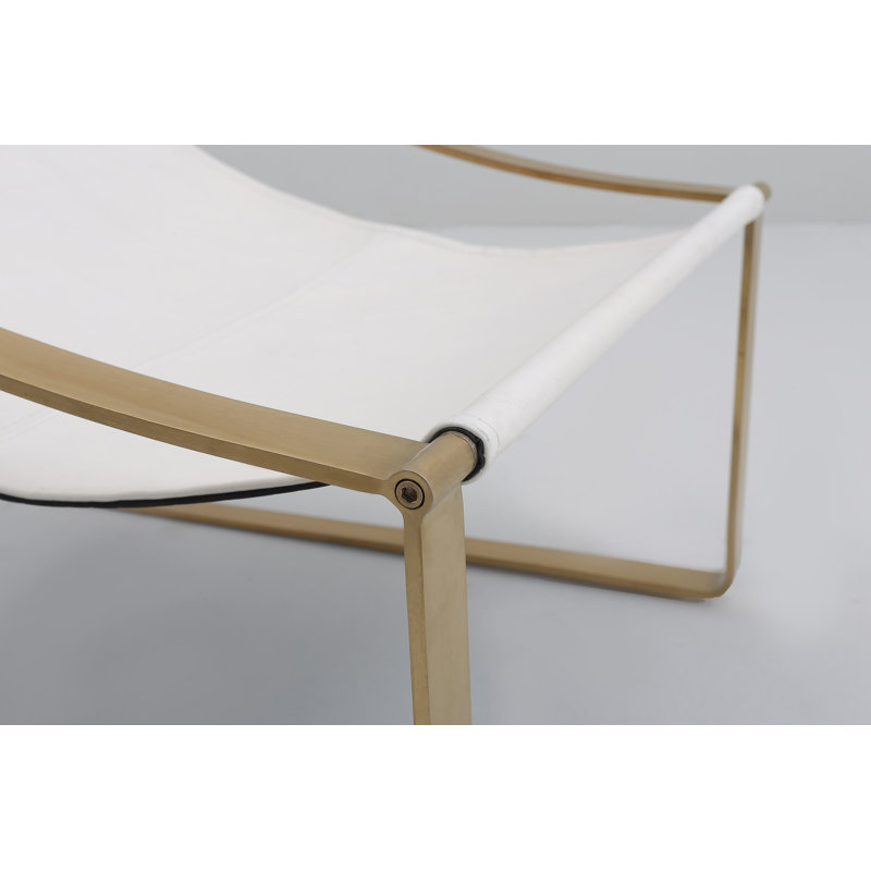 Méridienne Whitehouse, Cuir véritable blanc ivoire