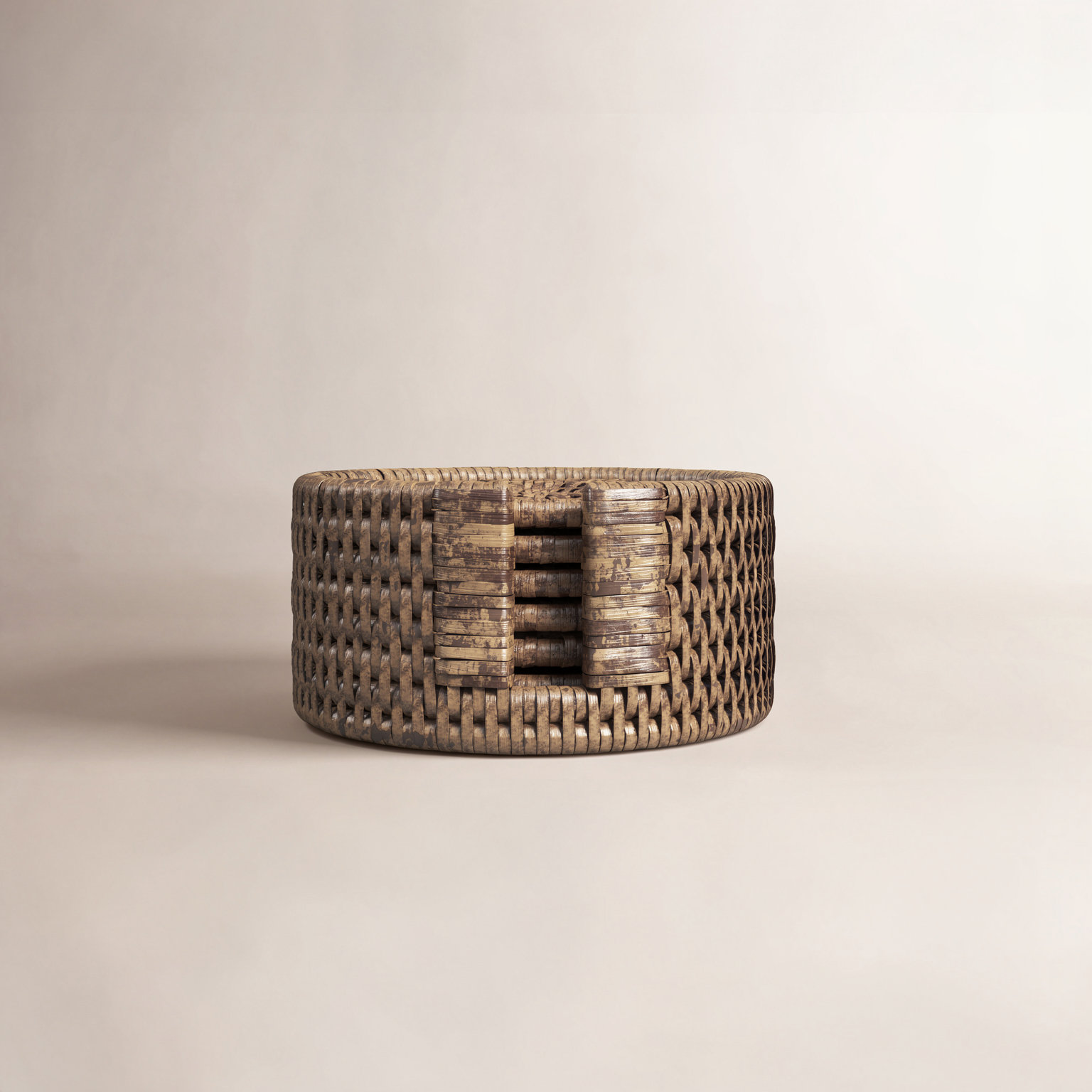 Camden Coaster Set with Stand, Honey Brown