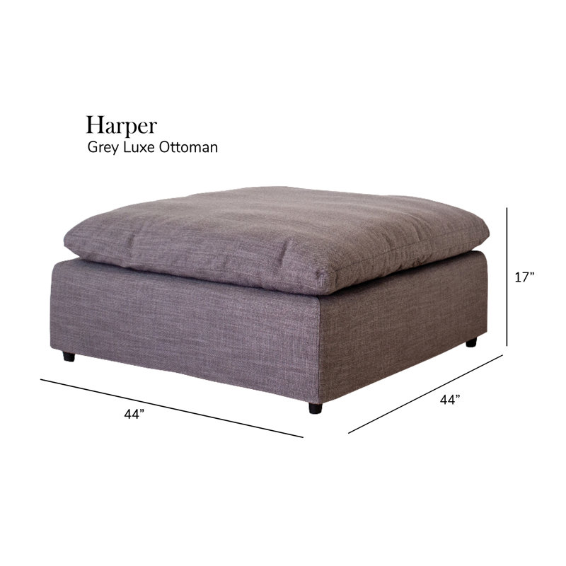 Canapé moderne modulaire à 4 places Harper, Gris, H 33,05 po x l 70,05 po x P 105,05 po