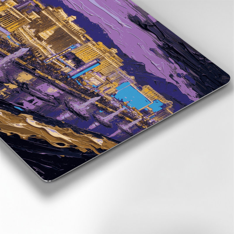 Art mural mauve en cités, villes de Las Vegas, H 11 po x l 14 po