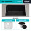 Évier de cuisine en quartz 23 po x 18 po, évier simple, évier encastré, évier de cuisine en granite, avec grilles en acier et crépine-72644621