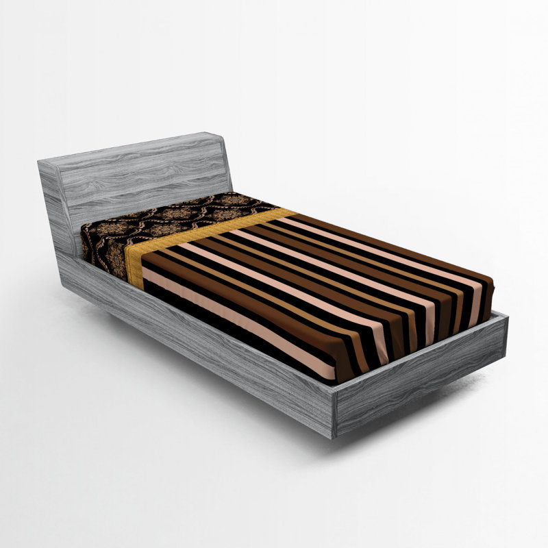 Microfiber Striped Fitted Sheet, Twin Fitted Sheet