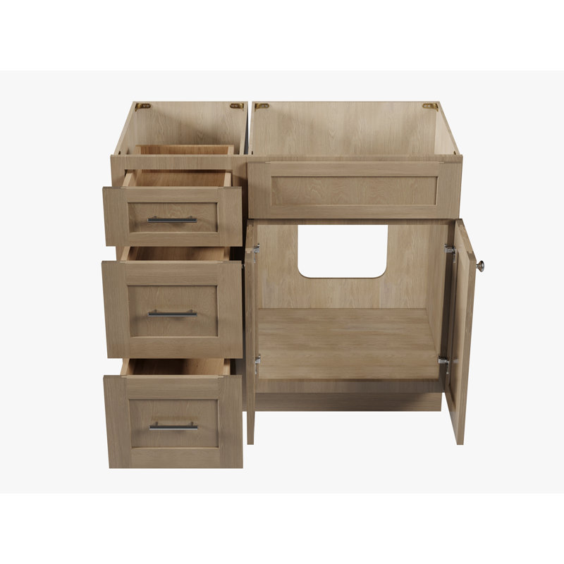 Meuble-lavabo simple 39 po avec base à tiroir Disar, Chêne naturel
