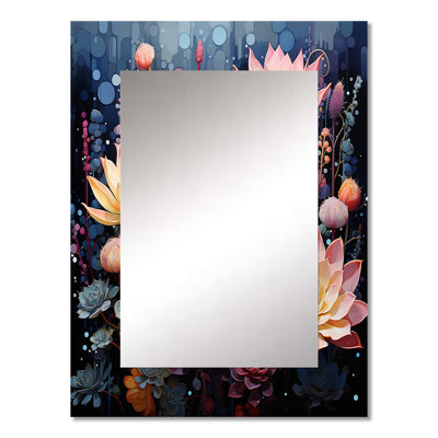 Pink Succulent Pink Serenade II - Succulent Wall Mirror, Traditional Decorative Mirror, Printed Metal Art