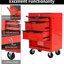 Armoire à outils roulante en métal, 4 tiroirs avec glissières à roulement, rouge et noir, surface de rangement supplémentaire pour rangement fréquent, chariot d'organisation-1523301941