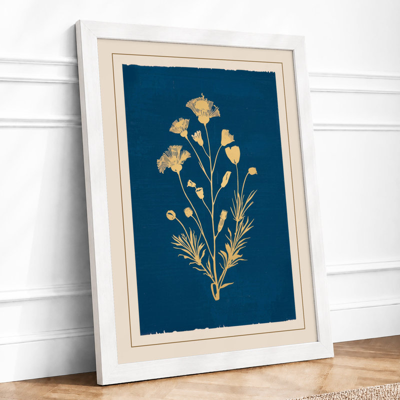 Gilded Botanical - Framed Print, A3 - 42.0 x 29.7 cm, White