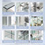 Armoire à pharmacie encastrée ou murale en aluminium avec miroir et étagère ouverte, dimensions : 112 cm (L) x 91 cm (H).-648476074-648476075
