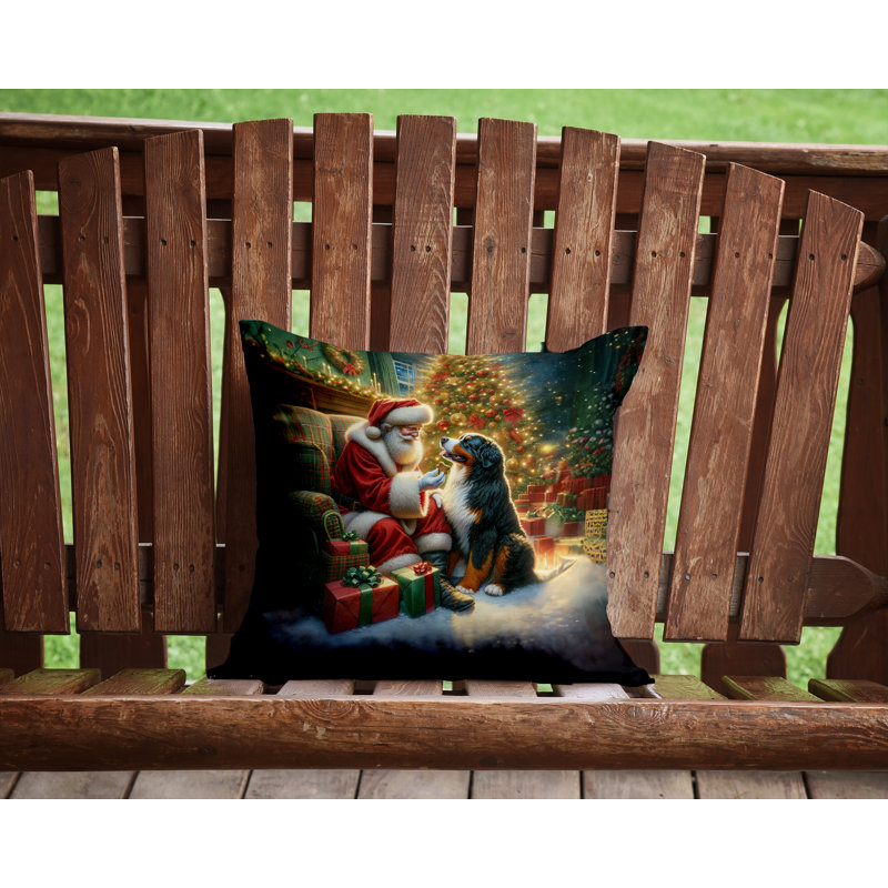 Coussin Bernese Mountain Dog and Santa Claus, H 14 po x l 14 po