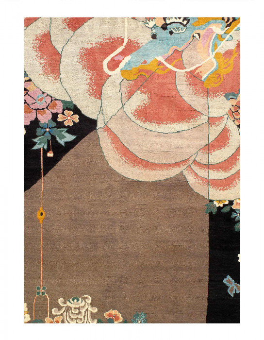 Design art déco chinois finement noué à la main 7 pi 11 po x 9 pi 6 po