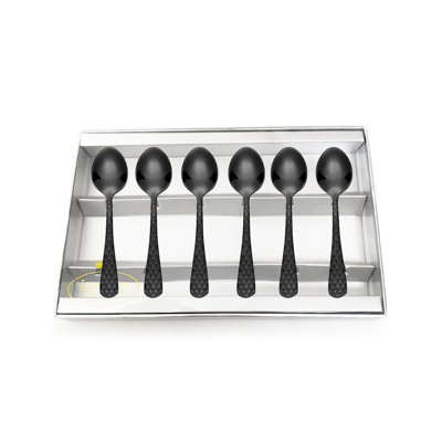 Lorren Home Trends Textured Demitasse Espresso Spoons, 4.5 inches, Set of 6
