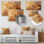 «Brown Beige Leafs Harmony I», décoration murale florale en métal-782509185