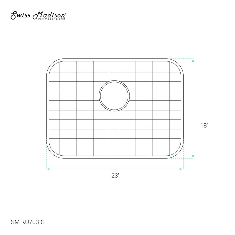 Stainless Steel Undermount Kitchen Sink Grid for 23 x 18 Sinks