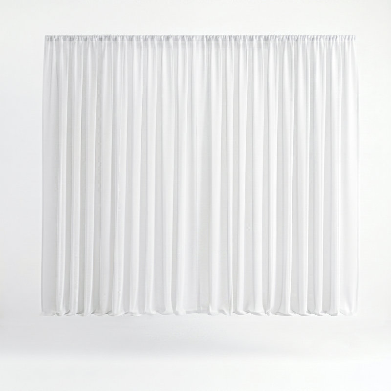 White Sheer Curtain Single Panel, 200 cm Width x 260 cm Drop