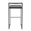 Tabouret de bar 30 po empilable en métal noir avec siège en bambou à grain de bois pressé espresso - ensemble de 2