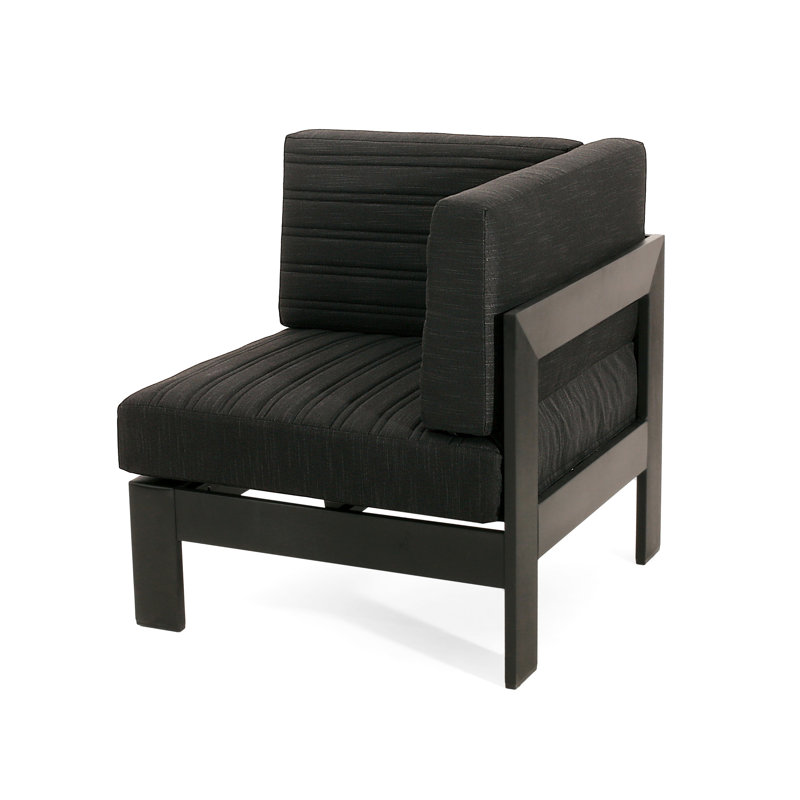 Aluminium - Chaise de coin en forme de V, coussins, style moderne avec bordure