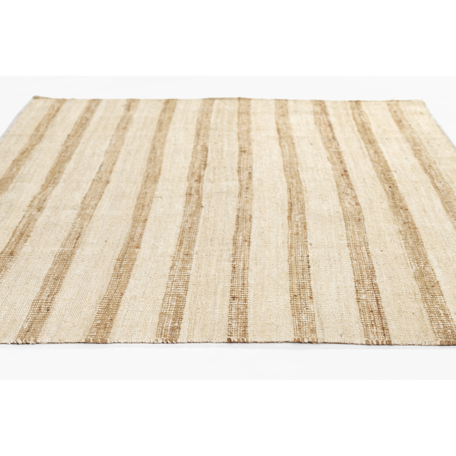 Aadison Ivory Hand-Woven Striped Jute Rug, Rectangle 5' x 7'