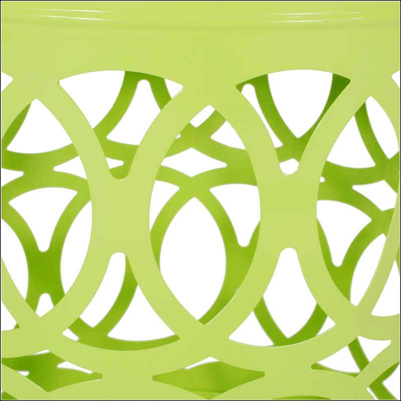 Outdoor Metal End Table - Large, Durable Powder-Coated Iron With Elegant Iron Cut Design For Modern Spaces., Green