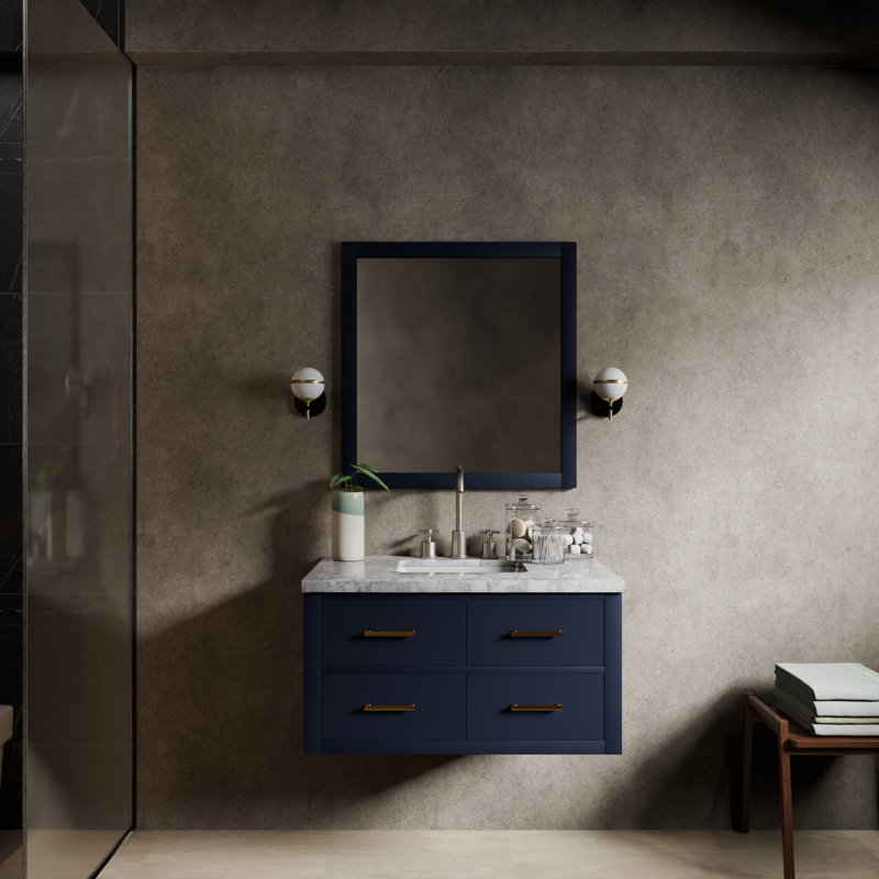 Castor 36 in W x 22 in D Single Bath Vanity, Blue