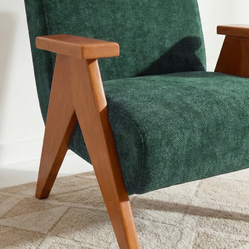 Fauteuil 27,6 po Mid-Century, Vert