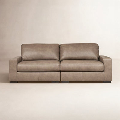 Aberdeen 98" Genuine Leather Modular Loveseat