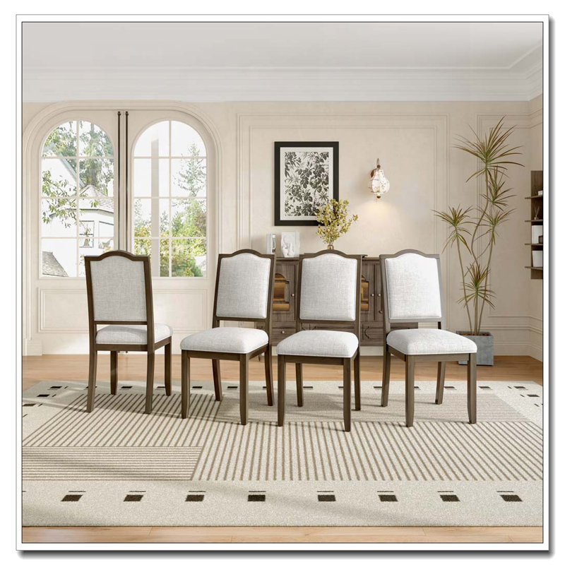 Chaises de salle à manger rembourrées Farmhouse, Brun