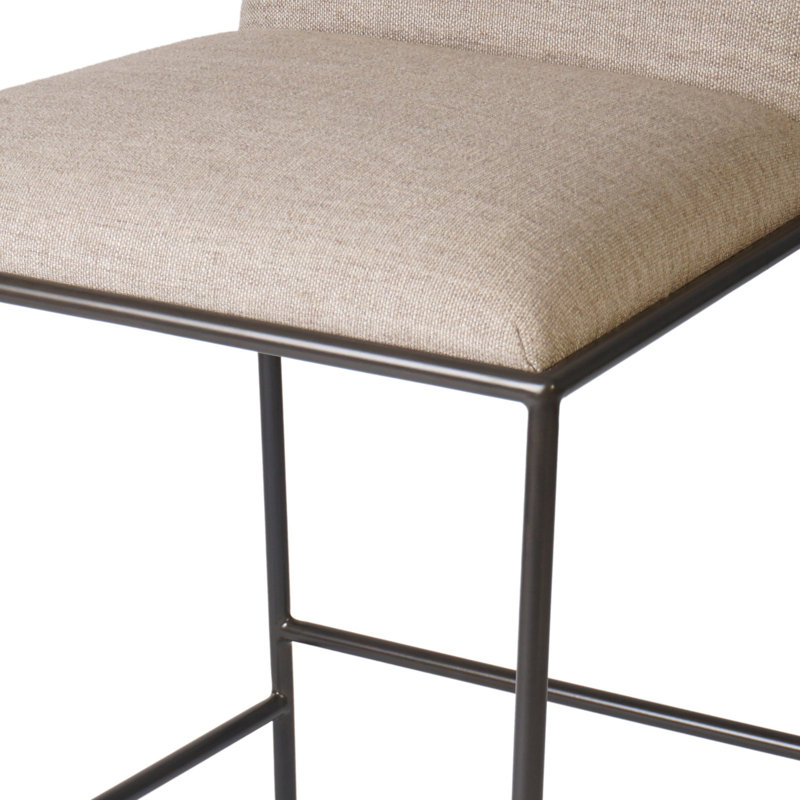 Rachael Upholstered Bar Stool with Metal Frame, Alcala Wheat, Counter Stool (27” Seat Height)