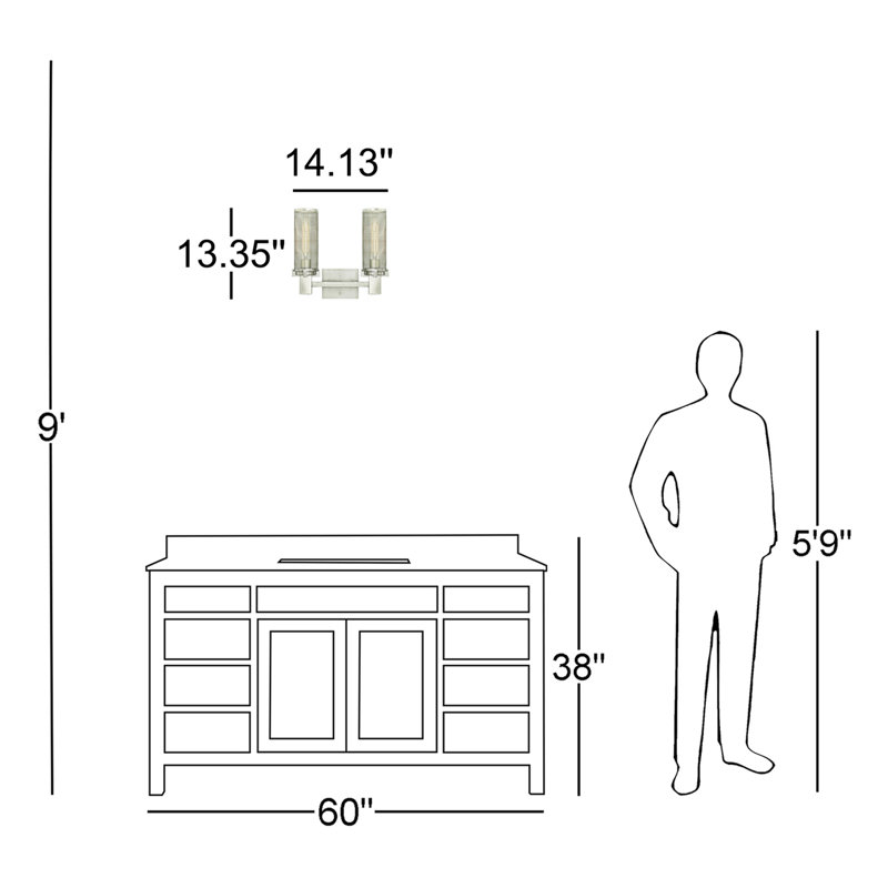 Éclairage pour meuble-lavabo 2 lumières Mendham
