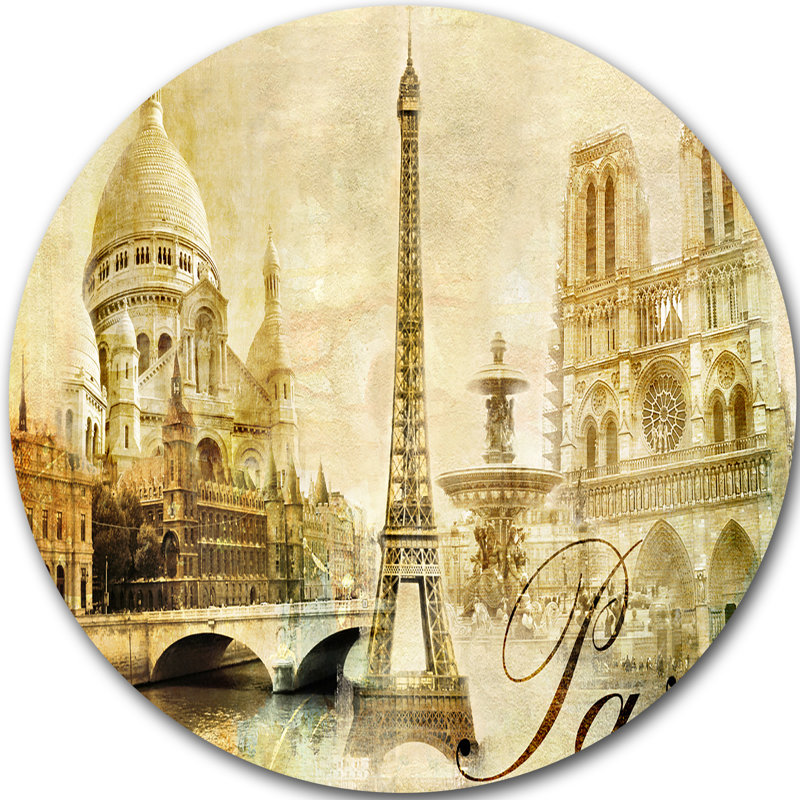 Paysage urbain «Old Beautiful Paris», impression, H 23 po x l 23 po x P 1 po, Métal