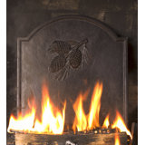 Cast Iron Fireback with Pine Cone Design