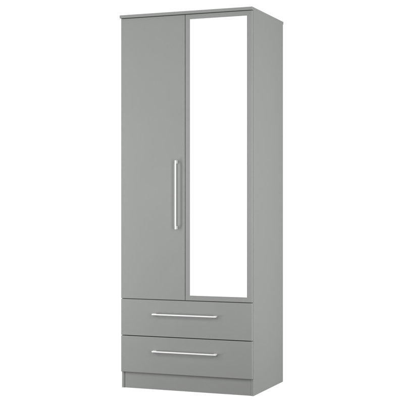 Talhaa Manufactured Wood Wardrobe, Uniform Grey/White