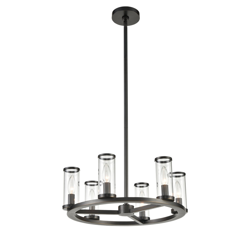 Revolve 6 - Light Chandelier, Urban Bronze
