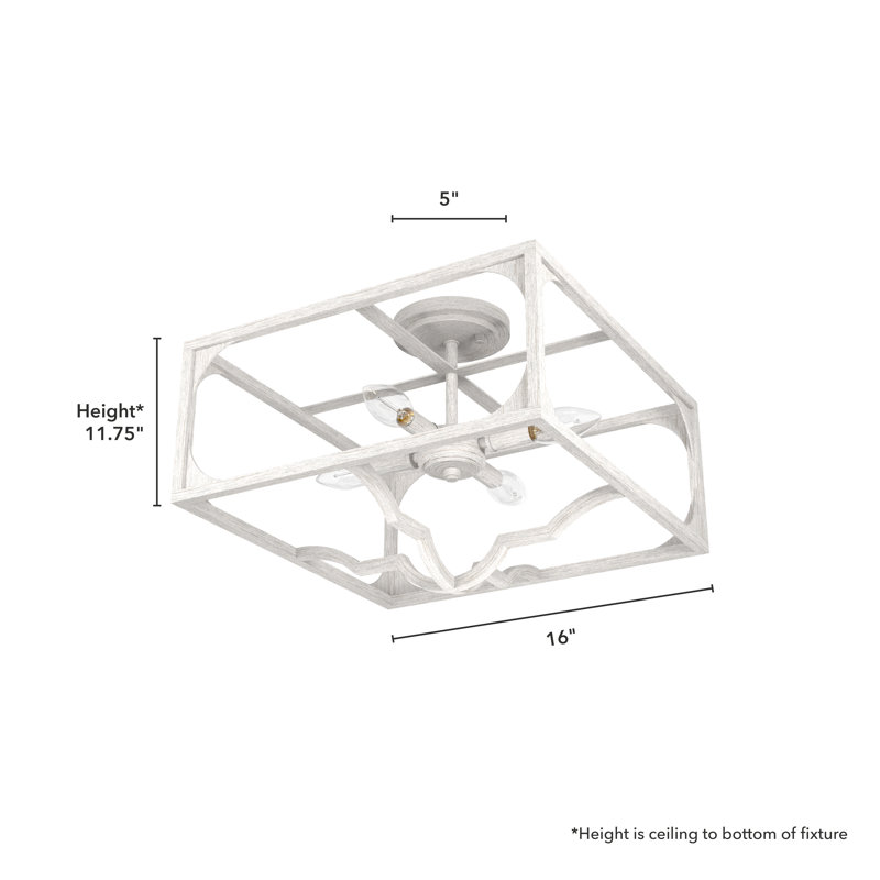 Highland Hill 4 - Light Semi Flush Mount Ceiling Fixture, White