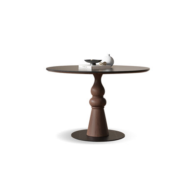 Black Walnut Round Sintered Stone Dining table