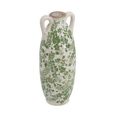 Vase à fleurs - vert / blanc