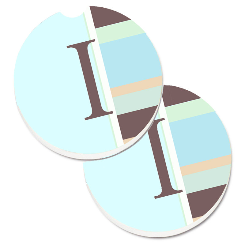 Sous-verre voiture monogramme initial, I, Mauve