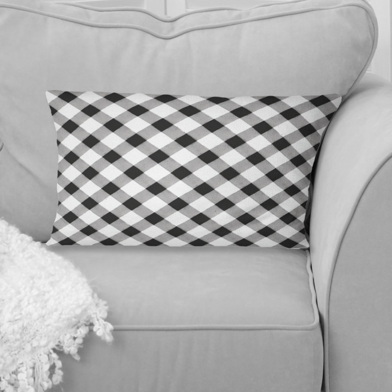 Coussin noir moderne Houndstooth I - Modern