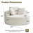 56" Oversized Bean Bag Chair, Boneless Round Chaise Lounge Single Sofa Chair with Pillows-673957641