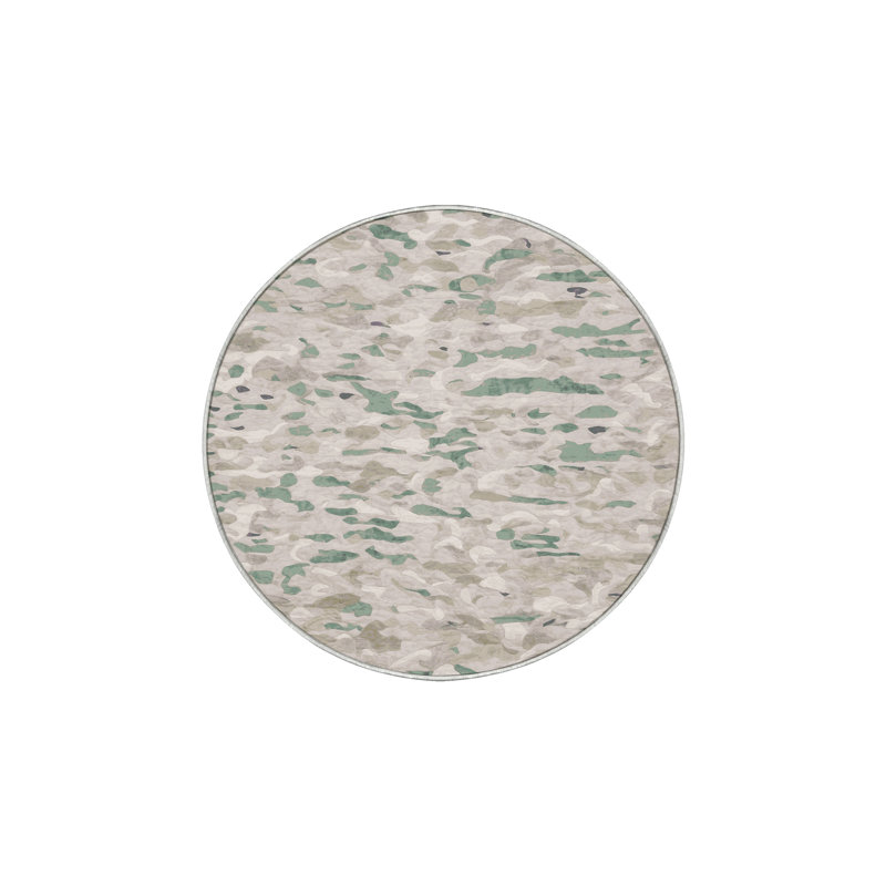 Machine Washable Beige Area Rug, Round 6'