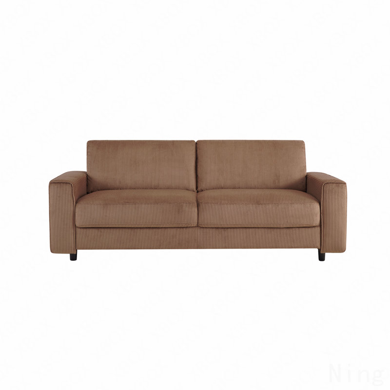 Ensemble de canapé modulaire 2 pièces Corduroy, Velours côtelé brun