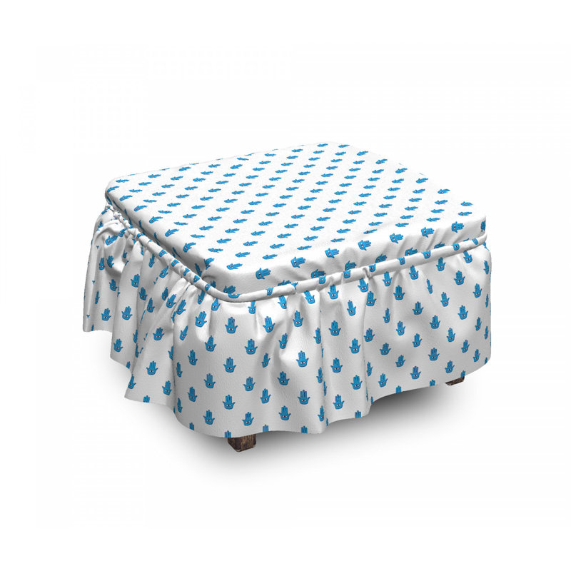Ensemble de housse pour repose-pieds à coussin de boîte 2 pièces hamsa