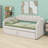 Versatile Sofa-Style Bed with Roll-Out Trundle and On-Frame USB Charging Connectivity-594321086