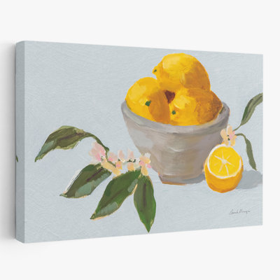 Citrons dans un bol gris - bleu