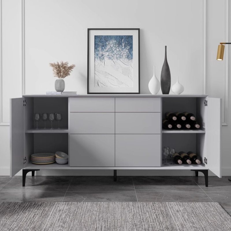Nordic Minimalist Style Sideboard. 70.86'' Sideboard, Light Gray