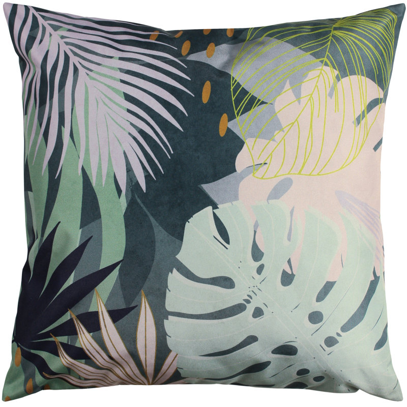 Indoor / Outdoor Floral Square Throw Pillow Cover