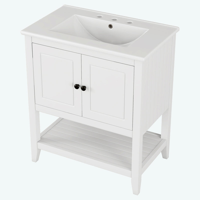 Meuble-lavabo moderne 30 po, Blanc